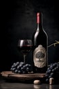 Still life with red wine and grape Royalty Free Stock Photo