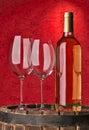Still life with red wine and heart Royalty Free Stock Photo