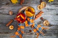 Still life seasonal and holidays concept. Christmas mulled wine Royalty Free Stock Photo