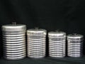 Set of retro aluminum kitchen canisters