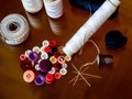 Still life of sewing items Royalty Free Stock Photo