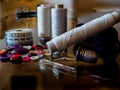 Still life of sewing items Royalty Free Stock Photo