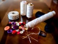 Still life of sewing items Royalty Free Stock Photo