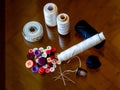 Still life of sewing items Royalty Free Stock Photo