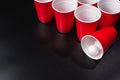 Still life shot of a beer pong game Royalty Free Stock Photo