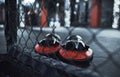 Lets get punching and sparring. Still life shot of a pair of boxing mitts in a gym.