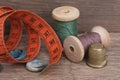 Still life of spools of thread Royalty Free Stock Photo