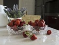 Still life with strawberries and flowers