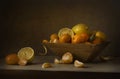 Still life tangerines and lemons Royalty Free Stock Photo