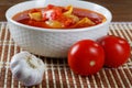 Still life with tomatoes and garlic Royalty Free Stock Photo