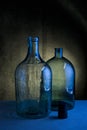 Still life with two glass bottles Royalty Free Stock Photo