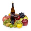 Still-life from various fruit and wine Royalty Free Stock Photo