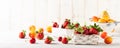 Still life with various types of fresh fruits and berries Royalty Free Stock Photo