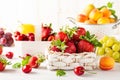 Still life with various types of fresh fruits and berries Royalty Free Stock Photo