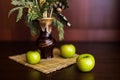 Still life vase and apples