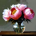 Still life of a vase of flowers