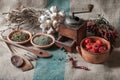 Italian food in rustic style