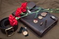 Still life with vintage objects dedicated to Victory Day Royalty Free Stock Photo