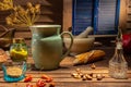 Still life in vintage rural style with dry spices Royalty Free Stock Photo