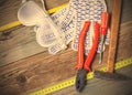 Still life with vintage working tools Royalty Free Stock Photo