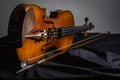 Still life violin satin Royalty Free Stock Photo