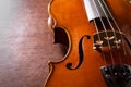 Still life violin on wood table. Royalty Free Stock Photo