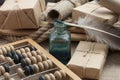 Still Life in a warehouse with abacus Royalty Free Stock Photo