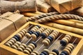 Still Life in a warehouse with abacus Royalty Free Stock Photo