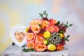 Still life with wedding flower bouquet Royalty Free Stock Photo