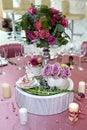 Still life wedding. Table setting at a wedding reception. Decor Royalty Free Stock Photo