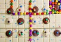 still life of white chocolate with smarties Royalty Free Stock Photo