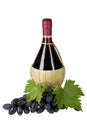 Still life with wine bottle and grapes Royalty Free Stock Photo
