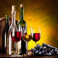 Still life with wine bottles Royalty Free Stock Photo