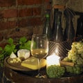 still life in wine cellar, Bily sklep rodiny Adamkovy, Chvalovic Royalty Free Stock Photo