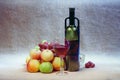 Still-life with wine and fruits Royalty Free Stock Photo