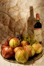 Still life with wine and fruits Royalty Free Stock Photo