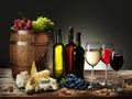 Still-life with wine and grape. Royalty Free Stock Photo