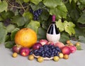 Still life with wine, grapes and fruit Royalty Free Stock Photo