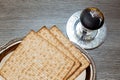 Still-life with wine and matzoh jewish passover bread Royalty Free Stock Photo