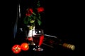 Still life with wine and tomatoes Royalty Free Stock Photo