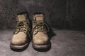 Still life working hard boots Royalty Free Stock Photo