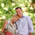 Still in love with each other. a loving mature couple enjoying a day at the park. Royalty Free Stock Photo