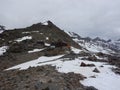 Still snowy spring nature in otztaler alps