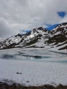 Still snowy spring nature in otztaler alps