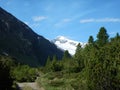 Still snowy spring nature in otztaler alps