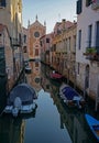 The Renaissance era, church, Madonna dellâOrto reflected in a canal in Venice, Italy