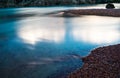 Still water mountain river in the Andes in Peru