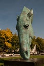 Horse head sculpture by Nic Fiddian-Green at Marble Arch London Royalty Free Stock Photo