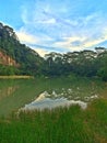 Still water in quarry lake