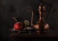 Stilllife with a copper jug kumgan